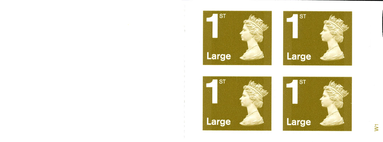 2006 GB - RB1 - 4 x 1st Large Gold Booklet Plain